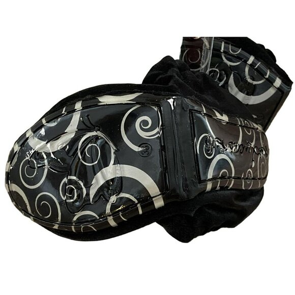 Jacky & Celine Sz 9 Folding Black Metallic Ballerina Flats Rosette Fabric NEW - Picture 3 of 5